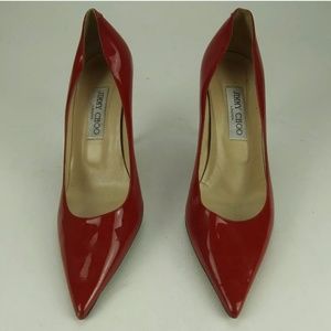 Jimmy Choo Agnes Patent Leather Pumps Red 06166